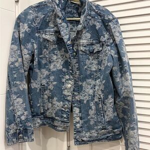 Chico's Blue Floral Jean Jacket